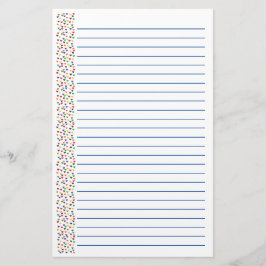 カラフルな虹のハートは文房具のバレンタインを並べました 便箋