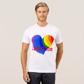 カラフルな虹のハートは"愛愛"であることを言います Tシャツ (正面フル)
