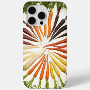 カラフルな虹のパターンがデザインされたニンジン野菜の庭 iPhone 15 PRO MAXケース