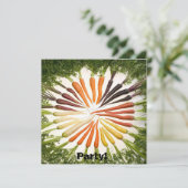 カラフルな虹のパターンのかぼちゃの野菜ガーデン 招待状 (スタンド正面)