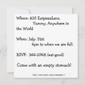 カラフルな虹のパターンのかぼちゃの野菜ガーデン 招待状 (裏面)