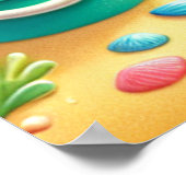 カラフルな虹のビーチのベビー用ポスター ポスター (角)