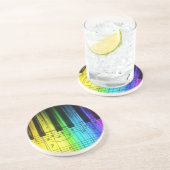 カラフルな虹のピアノキーボード コースター (側面)
