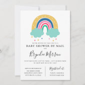 カラフルな虹のベビーシャワー By Mail 招待状 (正面)