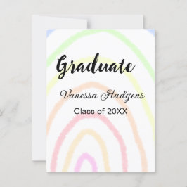 カラフルな虹のボヘミアンスタイルの卒業証書 名前と年度を追加 ポストカード