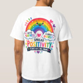 カラフルな虹のポジティブさと多様性 Tシャツ (裏面)