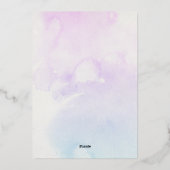 カラフルな虹のユニコーンテーマ 箔招待状 (裏面)