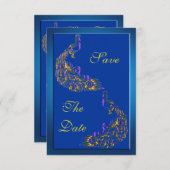 カラフルな虹の孔雀の第45誕生日 セーブザデート (正面/裏面)