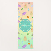 カラフルな虹の恐竜の卵の子供用ヨガマット男子名前入りモノグラム ヨガマット (正面)