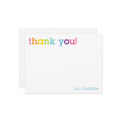 カラフルな虹の感謝カード ノートカード (正面/裏面インサイチュ)