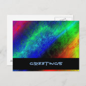 カラフルな虹の抽象的なテクスチャの挨 ポストカード (正面/裏面)