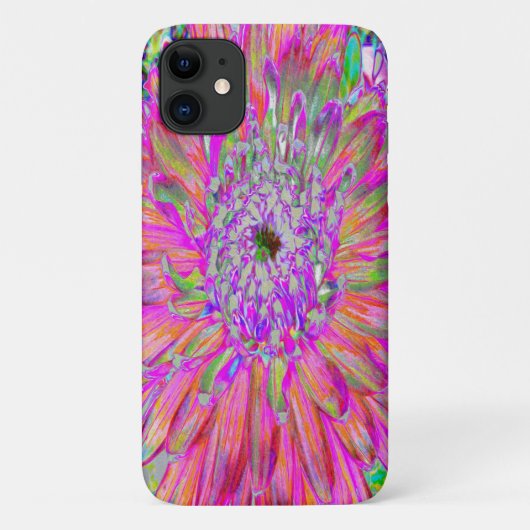 カラフルな虹の抽象的な装飾的なダリアの花 Case-Mate iPhoneケース (裏面)