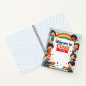 カラフルな虹の教室の壁アート ノートブック (内部)