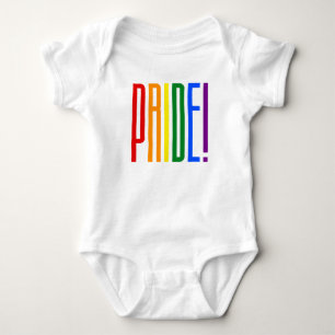 カラフルな虹の文字LGBTQゲイプライドLGBT ベビーボディスーツ