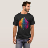 カラフルな虹の森の木々の反射野生生物 Tシャツ (正面フル)