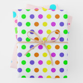カラフルな虹の水玉模様 ラッピングペーパーシート (インサイチュ)