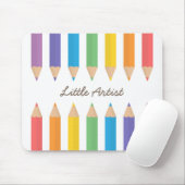 カラフルな虹の着色は学校の子供を書きます マウスパッド (マウス)