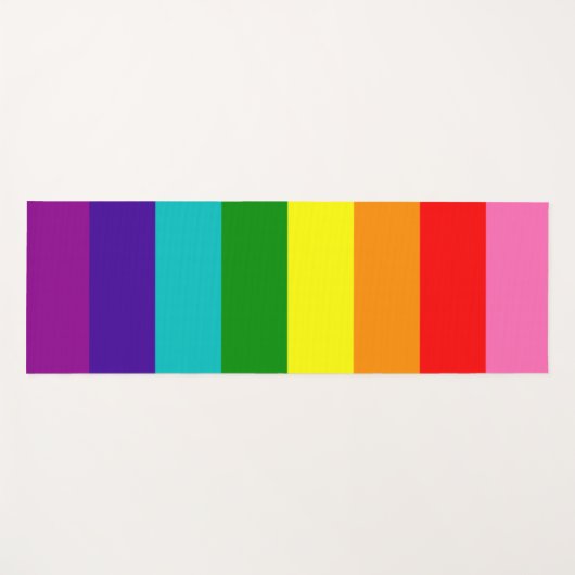 カラフルな虹の縞模様のヨガのマット ヨガマット (正面(横))