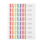 カラフルな虹の誕生会の宛名ラベル ラップアラウンドラベル (シート)