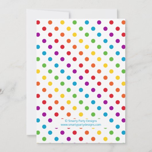 カラフルな虹の誕生日のパーティの招待状 招待状 (裏面)