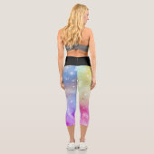 カラフルな虹の銀河模様 カプリレギンス (裏面)