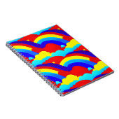 カラフルな虹の雲の子供向け模様 ノートブック (右側)