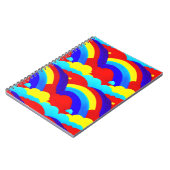 カラフルな虹の雲の子供向け模様 ノートブック (左側)