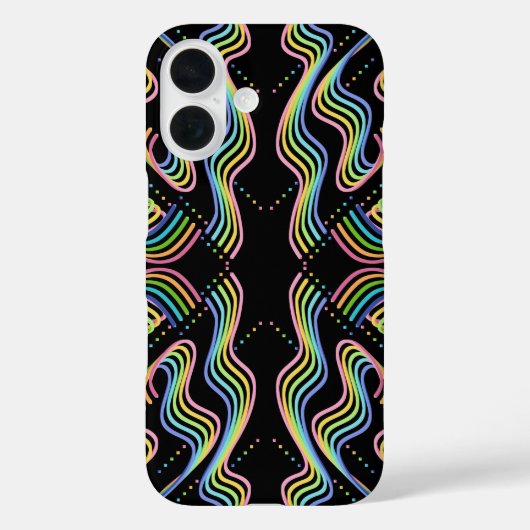 カラフルな虹色のリボンが並ぶパターンアート Case-Mate iPhoneケース (裏面)