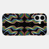 カラフルな虹色のリボンが並ぶパターンアート Case-Mate iPhoneケース (裏面 (横))