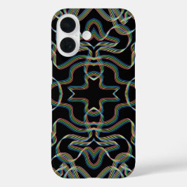 カラフルな虹色のリボンロールパターンアート iPhone 16ケース
