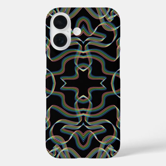 カラフルな虹色のリボンロールパターンアート Case-Mate iPhoneケース (裏面)