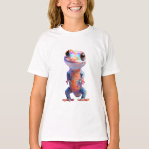カラフルな虹色の斑点のあるカートゥーンのヤモリの子供たち Tシャツ
