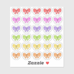 カラフルな虹色の蝶結びのリボン　装飾　スクラップブック シール