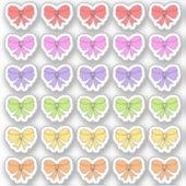 カラフルな虹色の蝶結び リボン デコレーション スクラップブック シール (正面)