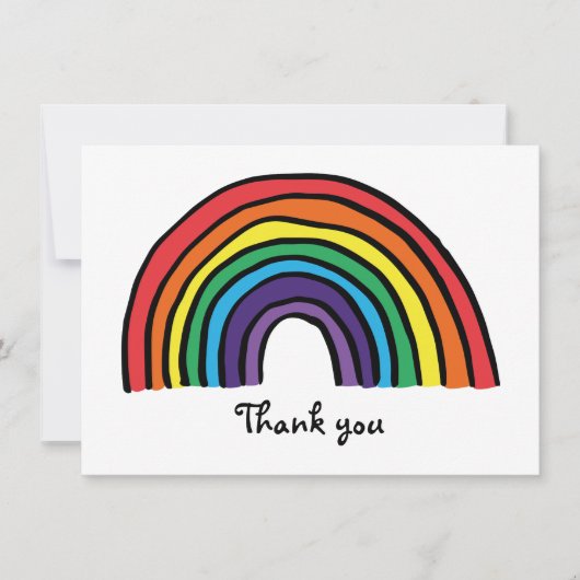 カラフルな虹 サンキューカード (正面)
