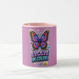 カラフルな蝶々の進化🦋 インスピレーションあふれるデザイン マグカップ