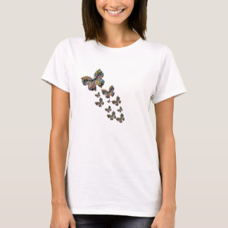 カラフルな蝶々 | アーティスティック・ボホーフライングTシャツ Tシャツ