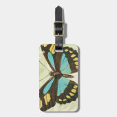カラフルな蝶およびシダの葉 ラゲッジタグ (正面縦)