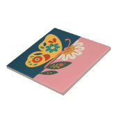 カラフルな蝶と花のデザイン タイル (側面)