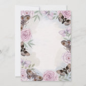 カラフルな蝶と花の誕生日 招待状 (裏面)