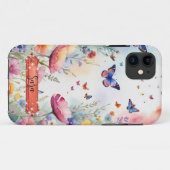 カラフルな蝶と花のiPhone / iPadケース Case-Mate iPhoneケース (裏面(横))