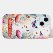 カラフルな蝶と花のiPhone / iPadケース Case-Mate iPhoneケース (裏面 (横))