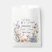 カラフルな蝶と野の花のブライダルシャワー フェイバーバッグ (正面)