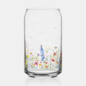 カラフルな蝶と野の花の生涯 ブライダルシャワー ガラス缶 (裏面)