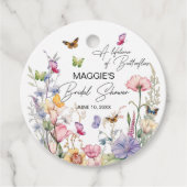 カラフルな蝶と野の花の生涯 ブライダルシャワー フェイバータグ (正面)