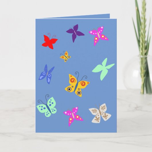 カラフルな蝶のカード カード (正面)