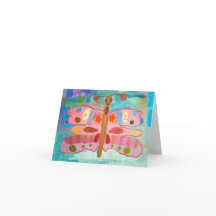 カラフルな蝶のカード