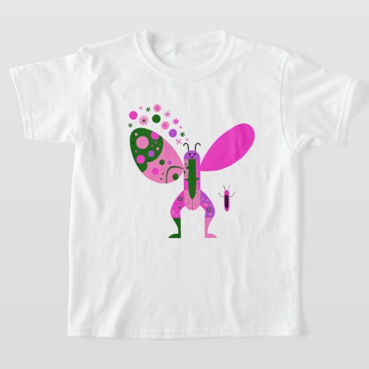 カラフルな蝶のグラフィックTシャツ Tシャツ (レイダウン)