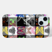 カラフルな蝶のチェック柄デザイン Case-Mate iPhoneケース (裏面 (横))