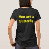 カラフルな蝶のデザインの女性用Tシャツ -  Tシャツ (裏面)
